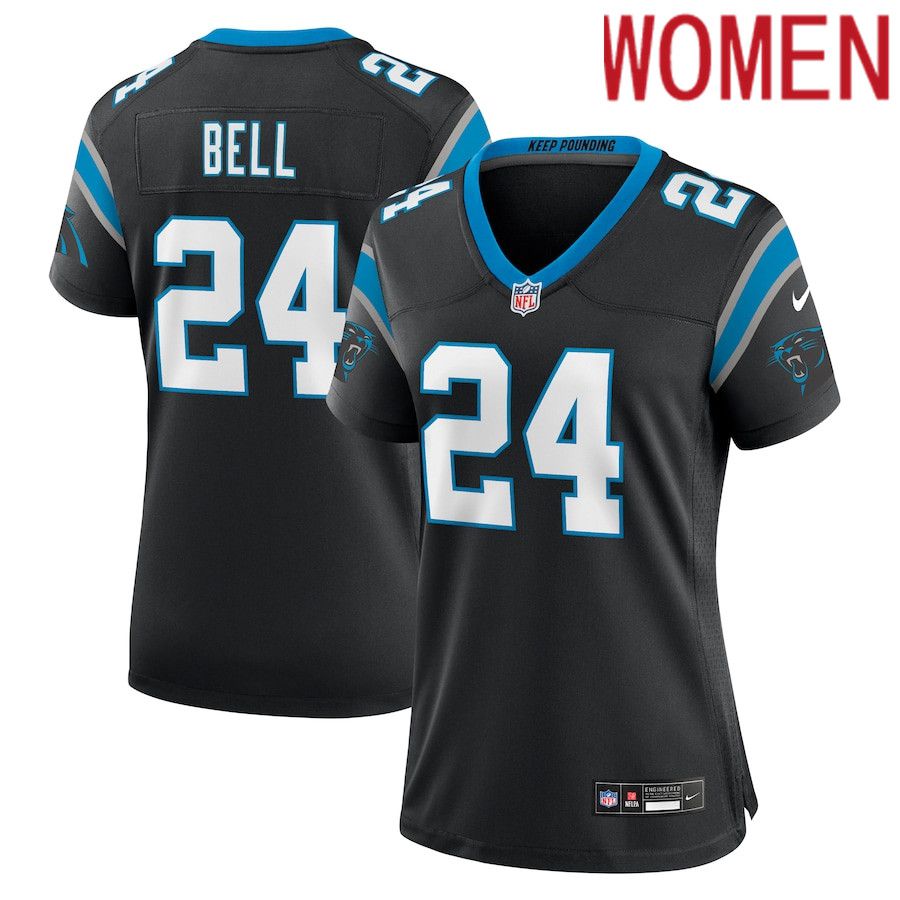 Women Carolina Panthers 24 Vonn Bell Nike Black Team Game NFL Jersey